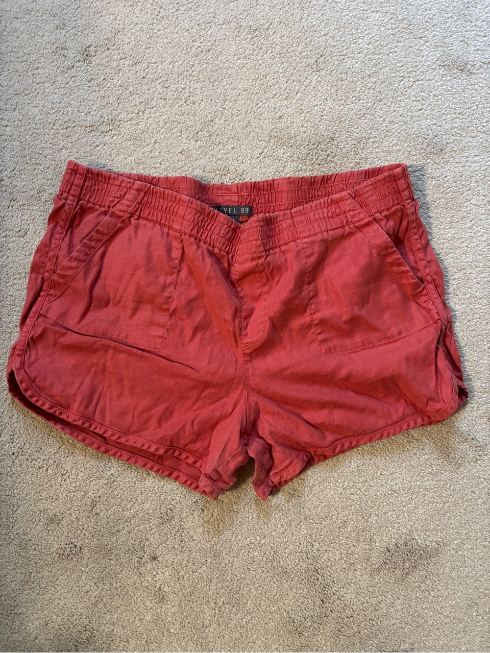 Level 99 Women's Rust-Red Athletic Elastic-Waist Shorts
